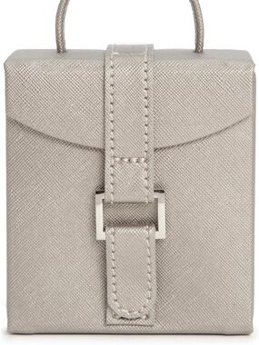 WOLF Heritage Fold-Out Jewelry Box, Pewter Saffiano